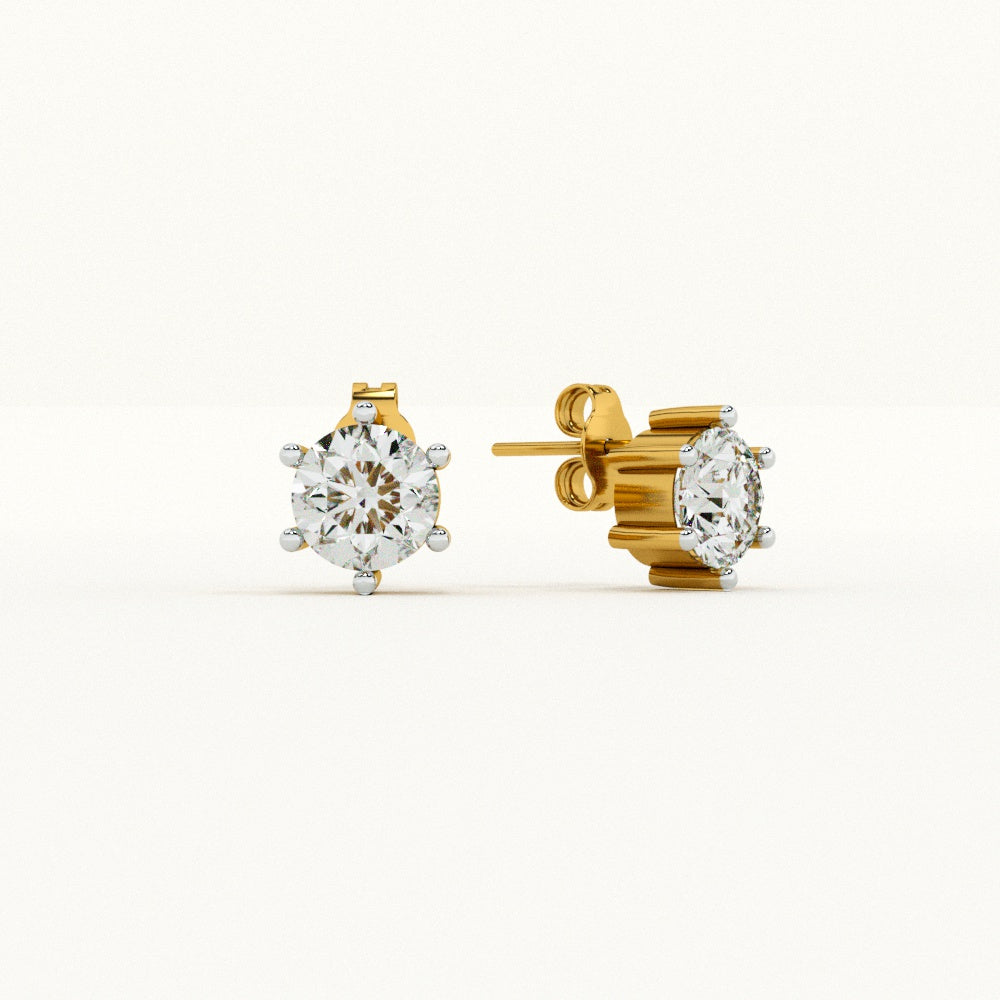 Classic 9KT Gold Lab Grown Diamond Stud Earrings