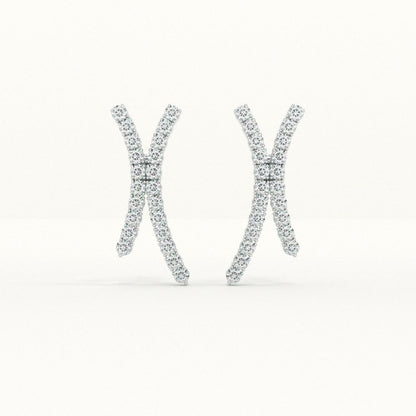 Intersecting Sparkle Stud Earrings