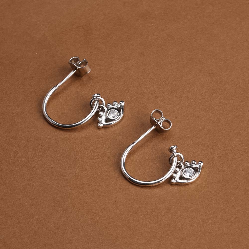 Mystic Eye Charm 925 Sterling Silver Earrings