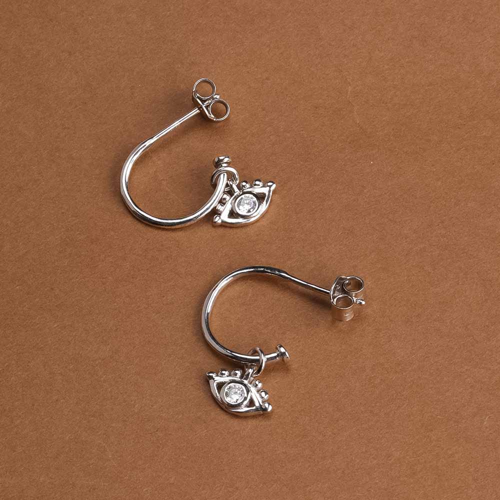 Mystic Eye Charm 925 Sterling Silver Earrings