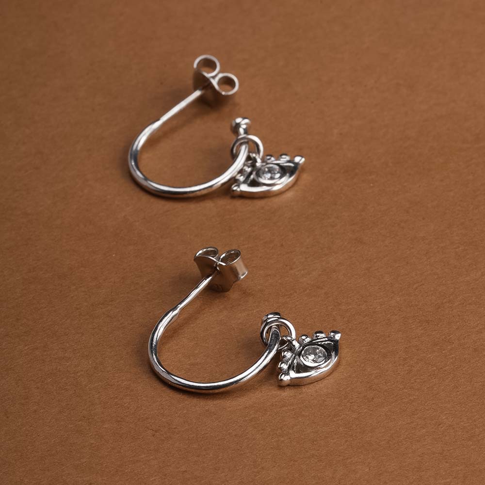 Mystic Eye Charm 925 Sterling Silver Earrings
