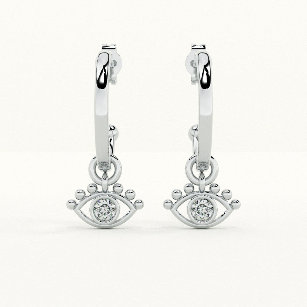 Mystic Eye Charm 925 Sterling Silver Earrings