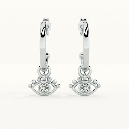 Mystic Eye Charm 925 Sterling Silver Earrings