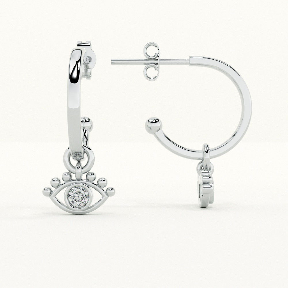 Mystic Eye Charm 925 Sterling Silver Earrings