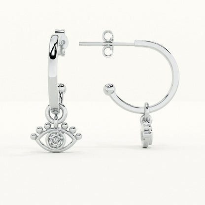 Mystic Eye Charm 925 Sterling Silver Earrings