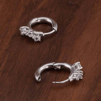 Mini Cluster 925 Sterling Silver Earrings