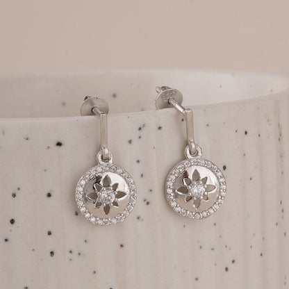 Starburst 925 Sterling Silver Drop Earrings