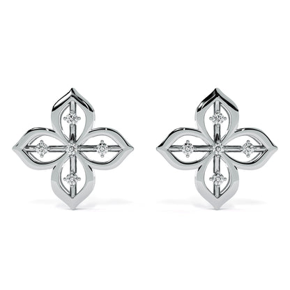 Floral Glow 9KT Gold Lab Grown Diamond Stud Earring