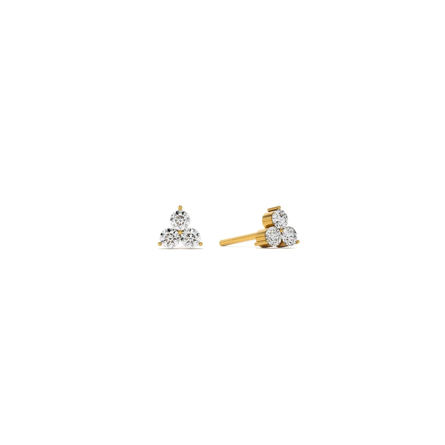 Trio Spark 9KT Gold Lab Grown Diamond Stud Earring
