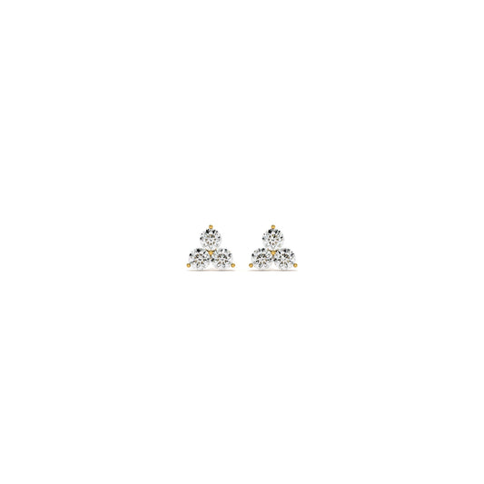 Trio Spark 9KT Gold Lab Grown Diamond Stud Earring