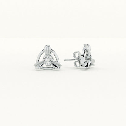 Trinity Knot 9KT Gold Lab Grown Diamond Stud Earring