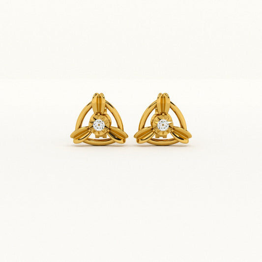 Trinity Knot 9KT Gold Lab Grown Diamond Stud Earring