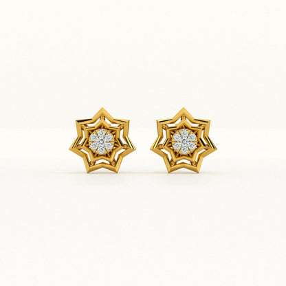 Galaxy Star Sparkling 9KT Gold Lab Grown Diamond Stud Earring