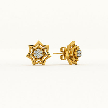 Galaxy Star Sparkling 9KT Gold Lab Grown Diamond Stud Earring