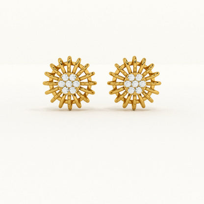 Sunshine Elegance 9KT Gold Lab Grown Diamond Stud Earring