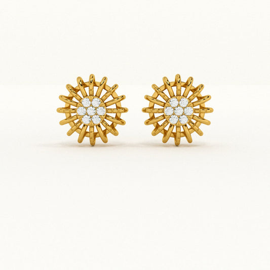 Sunshine Elegance 9KT Gold Lab Grown Diamond Stud Earring