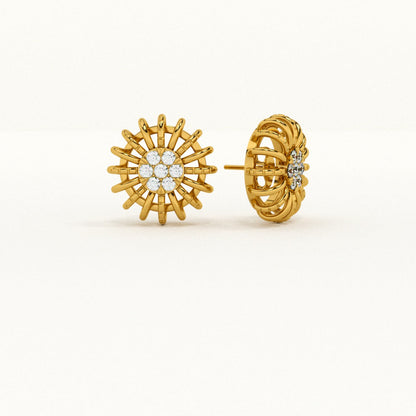 Sunshine Elegance 9KT Gold Lab Grown Diamond Stud Earring
