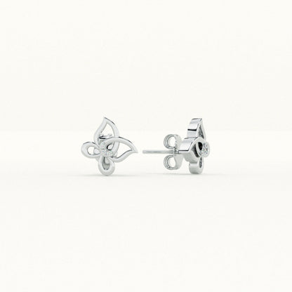 Floral Whimsy 9KT Gold Lab Grown Diamond Stud Earring