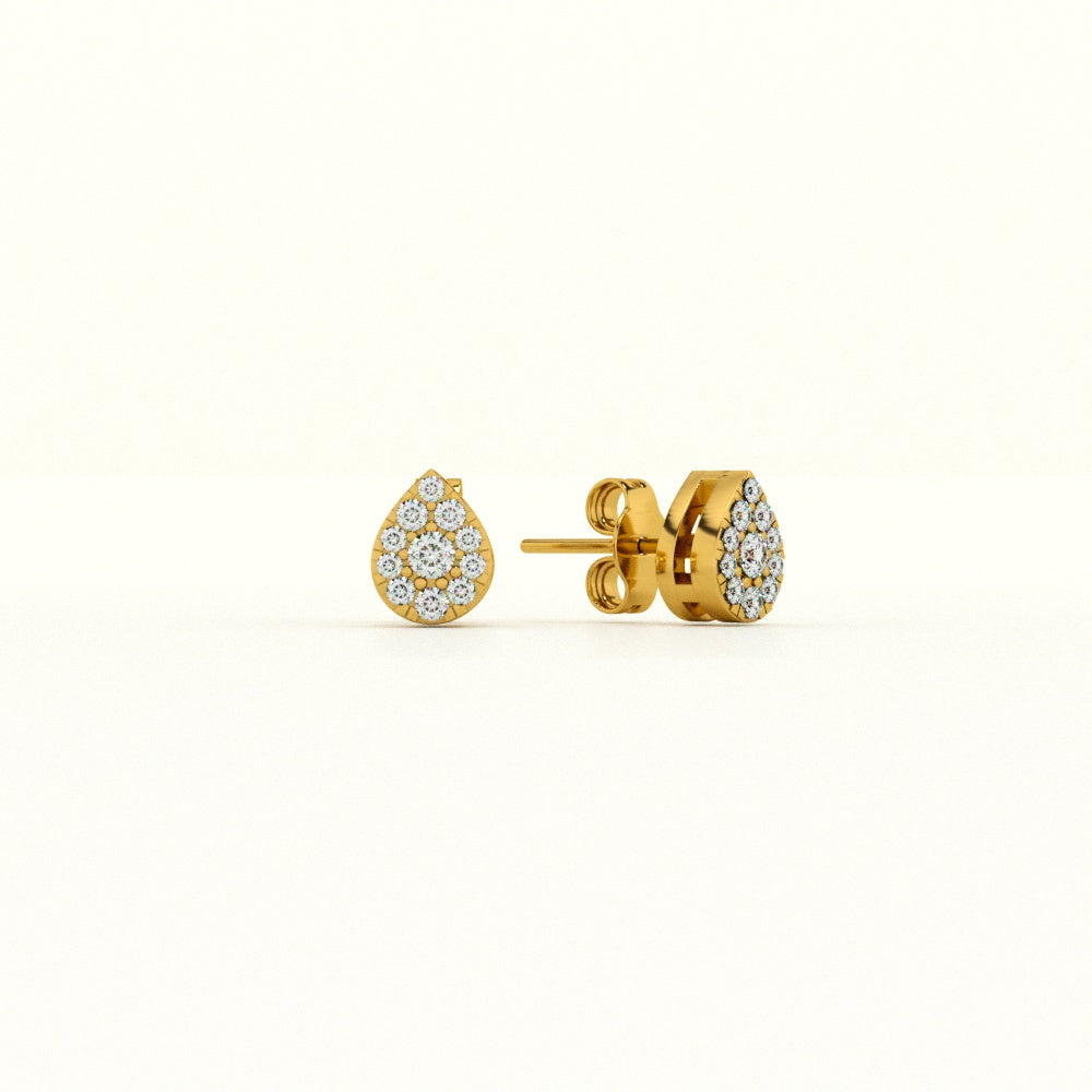 Dewdrop Elegance 9KT Gold Lab Grown Diamond Stud Earring