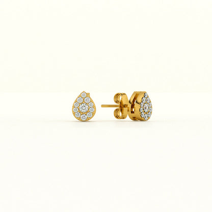 Dewdrop Elegance 9KT Gold Lab Grown Diamond Stud Earring