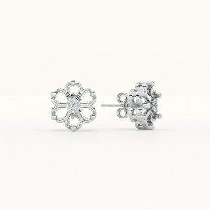 Radiant Petals 9KT Gold Lab Grown Diamond Stud Earring