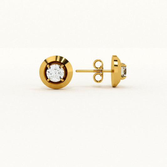Stellar Edge 9KT Gold Lab Grown Diamond Stud Earring