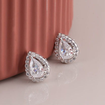 Sparkling Teardrop 925 Sterling Silver Earrings