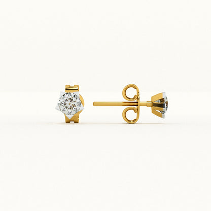 Starry Contrast 9KT Gold Lab Grown Diamond Earrings