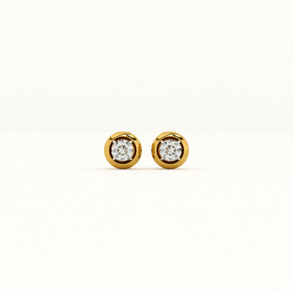 Round Shine 9KT Gold Lab Grown Diamond Earrings