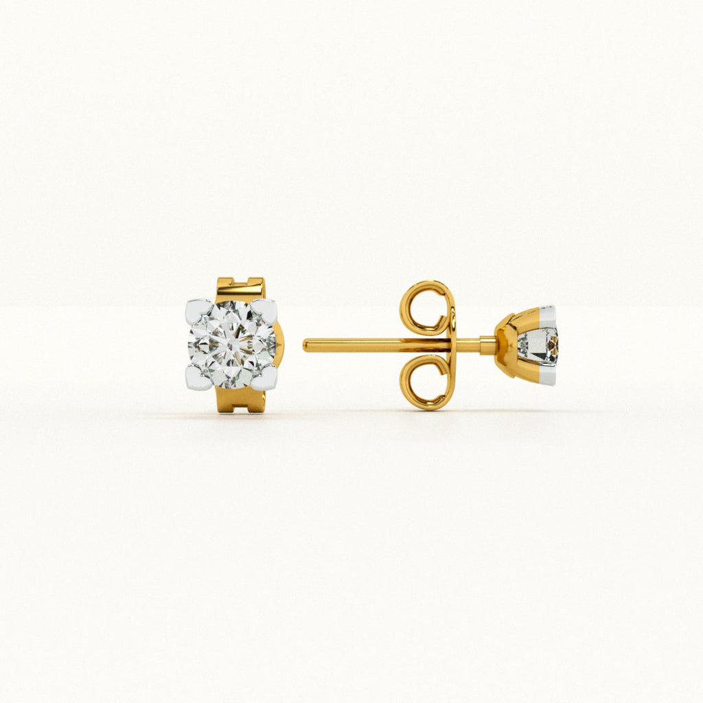Delicate Rounds 9KT Gold Lab Grown Diamond Earrings