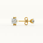 Delicate Rounds 9KT Gold Lab Grown Diamond Earrings
