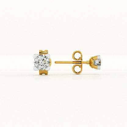 Delicate Rounds 9KT Gold Lab Grown Diamond Earrings