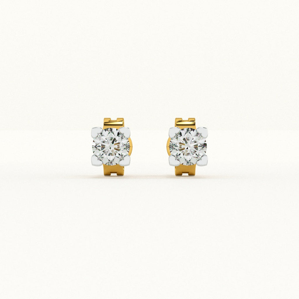 Delicate Rounds 9KT Gold Lab Grown Diamond Earrings