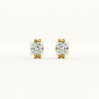 Delicate Rounds 9KT Gold Lab Grown Diamond Earrings