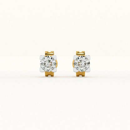 Delicate Rounds 9KT Gold Lab Grown Diamond Earrings