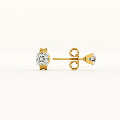 Square Shine 9KT Gold Lab Grown Diamond Earrings