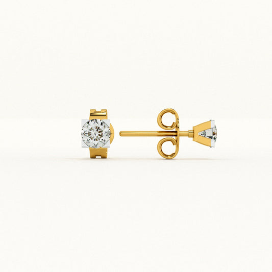 Square Shine 9KT Gold Lab Grown Diamond Earrings
