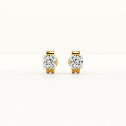 Square Shine 9KT Gold Lab Grown Diamond Earrings