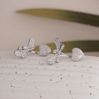Dragonfly with Heart 925 Sterling Silver Earrings