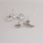 Dragonfly with Heart 925 Sterling Silver Earrings