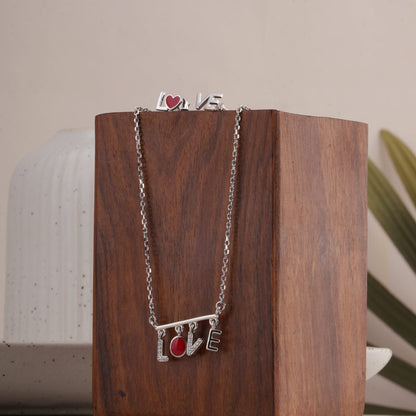 Love's Passion 925 Sterling Silver Earring Necklace Set