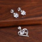 Crystal Heart 925 Sterling Silver Pendant Earring Set