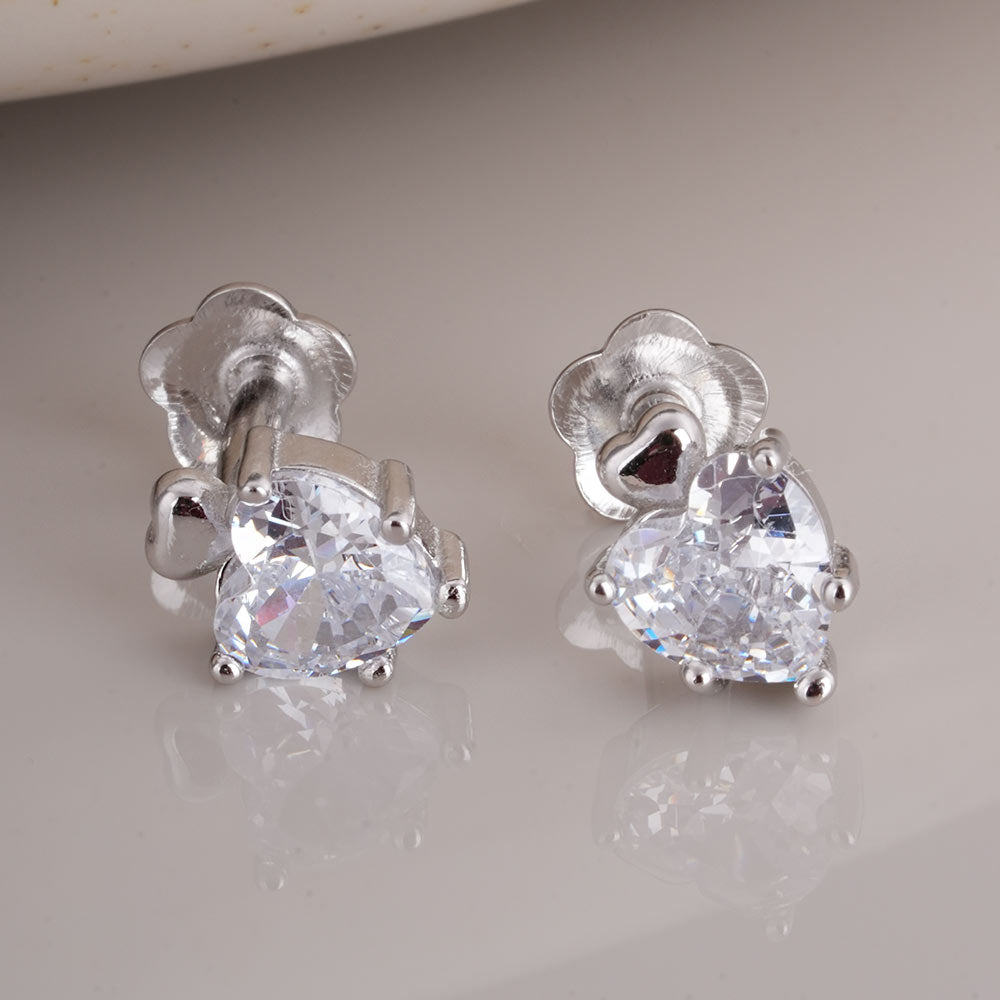 Crystal Heart 925 Sterling Silver Pendant Earring Set