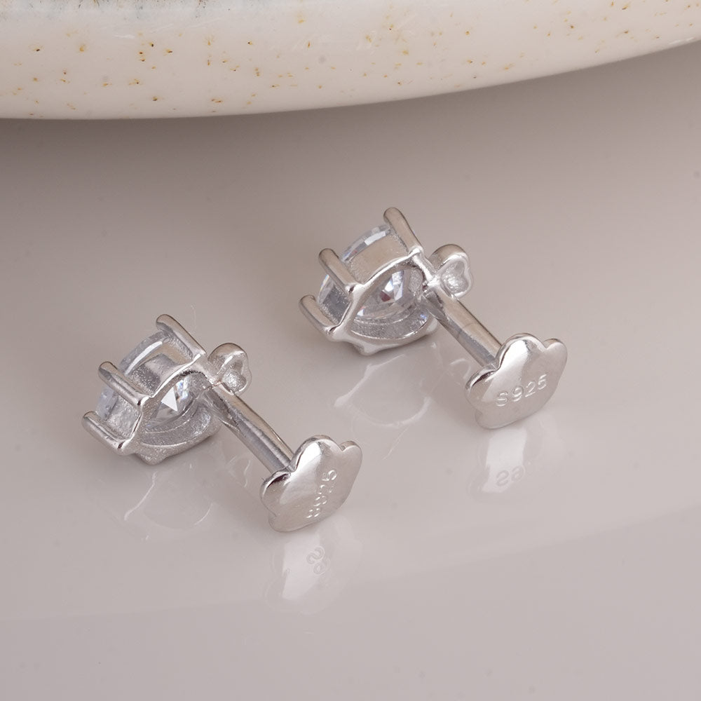 Crystal Heart 925 Sterling Silver Pendant Earring Set