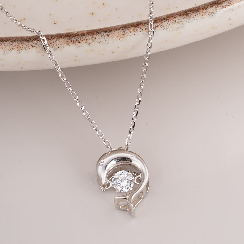 Crystal Dolphin 925 Sterling Silver Necklace