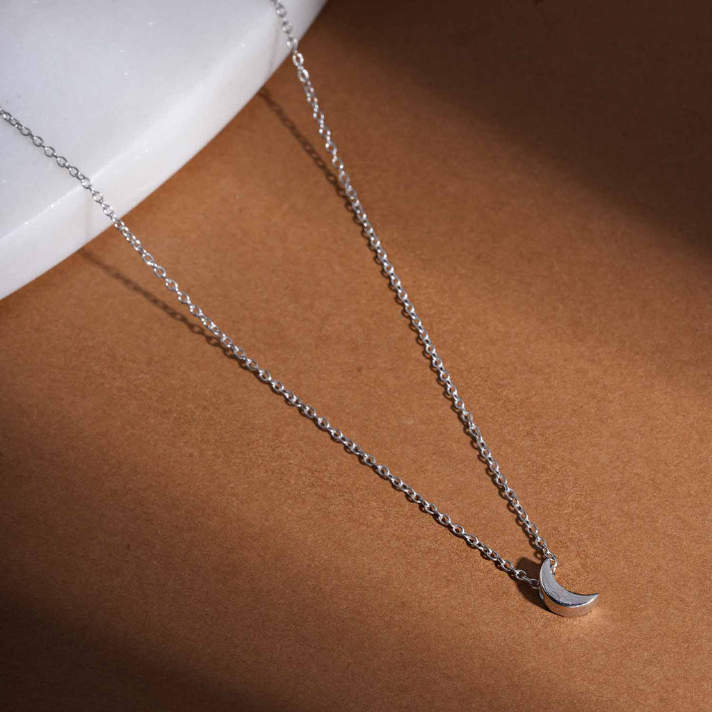 Dainty Moon 925 Sterling Silver Necklace