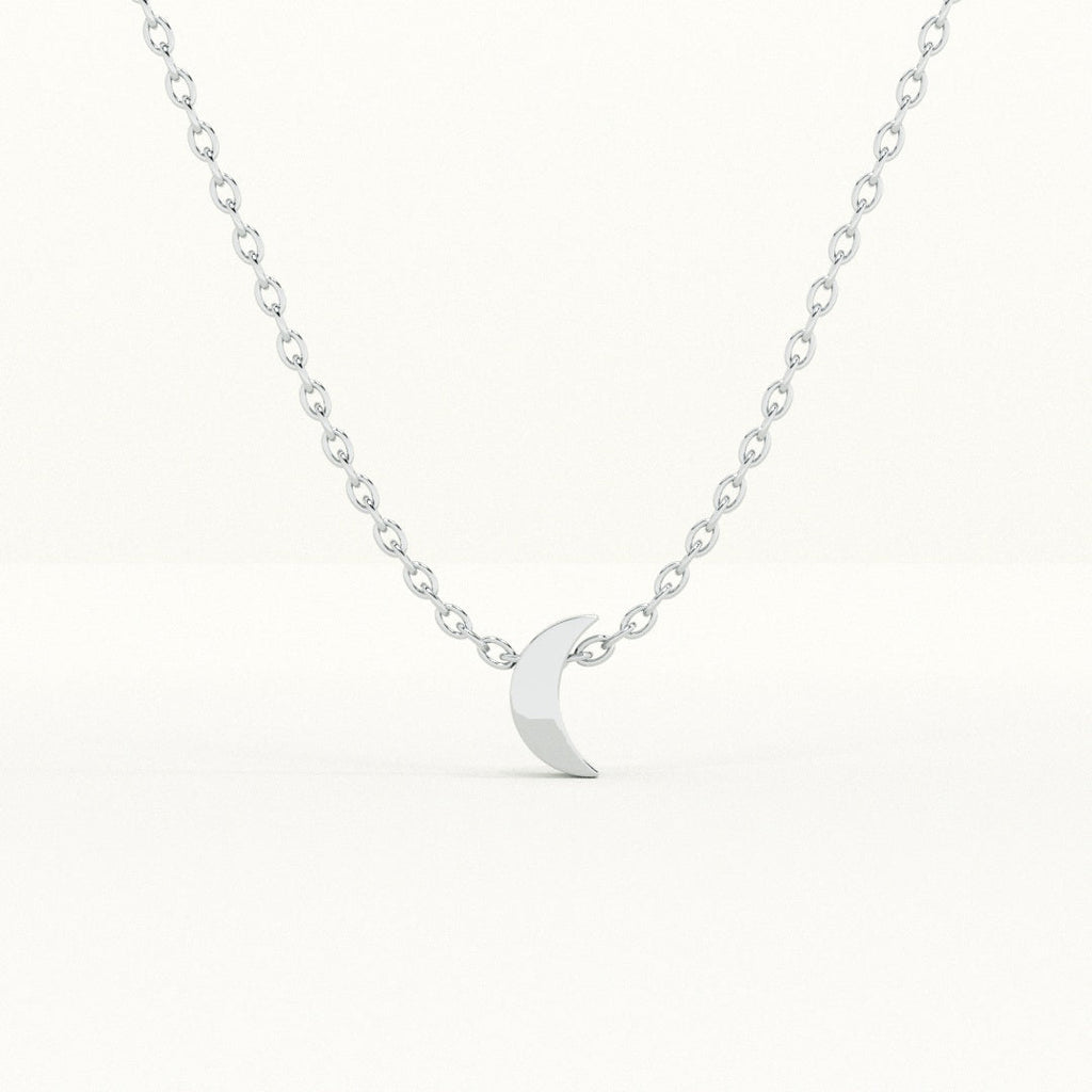 Dainty Moon 925 Sterling Silver Necklace