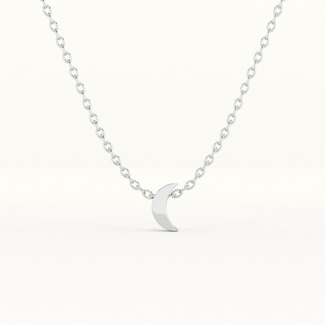 Dainty Moon 925 Sterling Silver Necklace