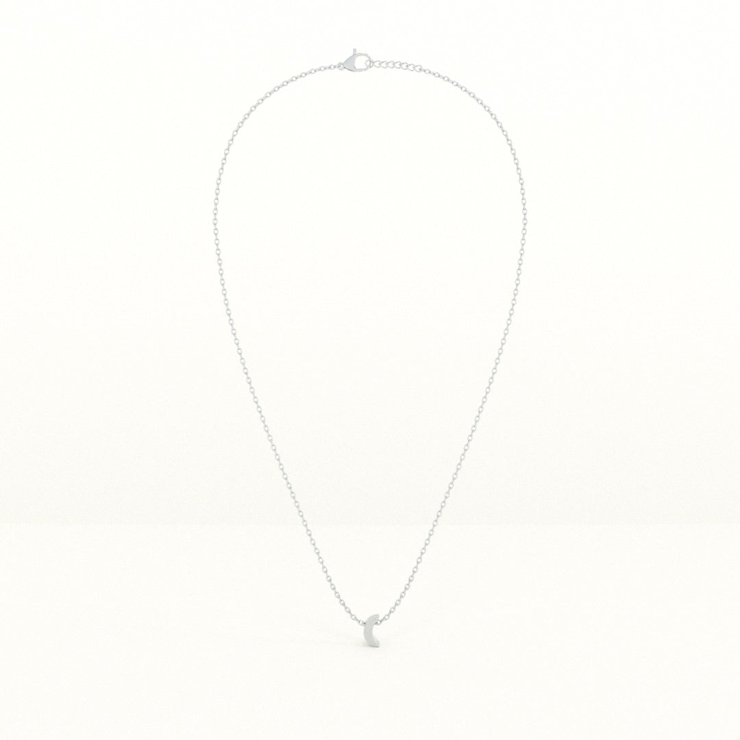 Dainty Moon 925 Sterling Silver Necklace