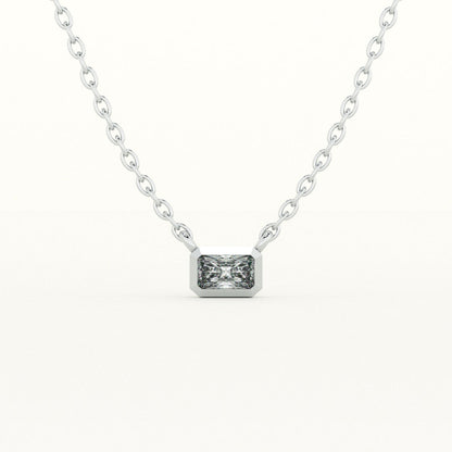 Rectangle Pendant 925 Sterling Silver Necklace